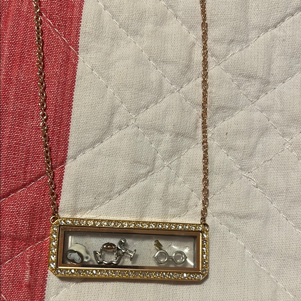 Gold and Silver Charm Necklace